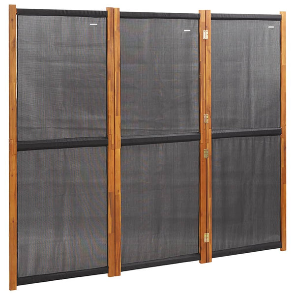 Romdeler 3 paneler svart 210x180 cm