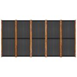 Romdeler 5 paneler svart 350x180 cm