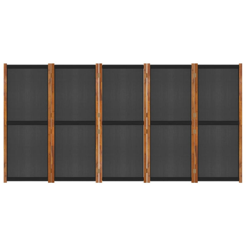 Romdeler 5 paneler svart 350x180 cm