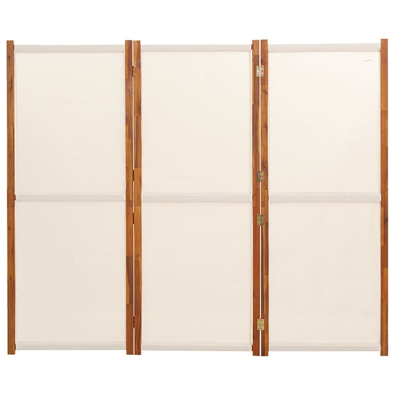 Romdeler 3 paneler kremhvit 210x180 cm