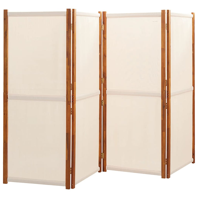 Romdeler 4 paneler kremhvit 280x180 cm