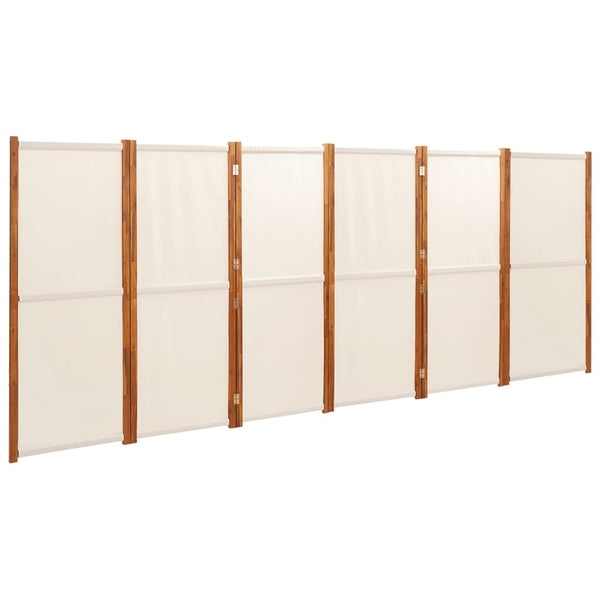Romdeler 6 paneler kremhvit 420x180 cm