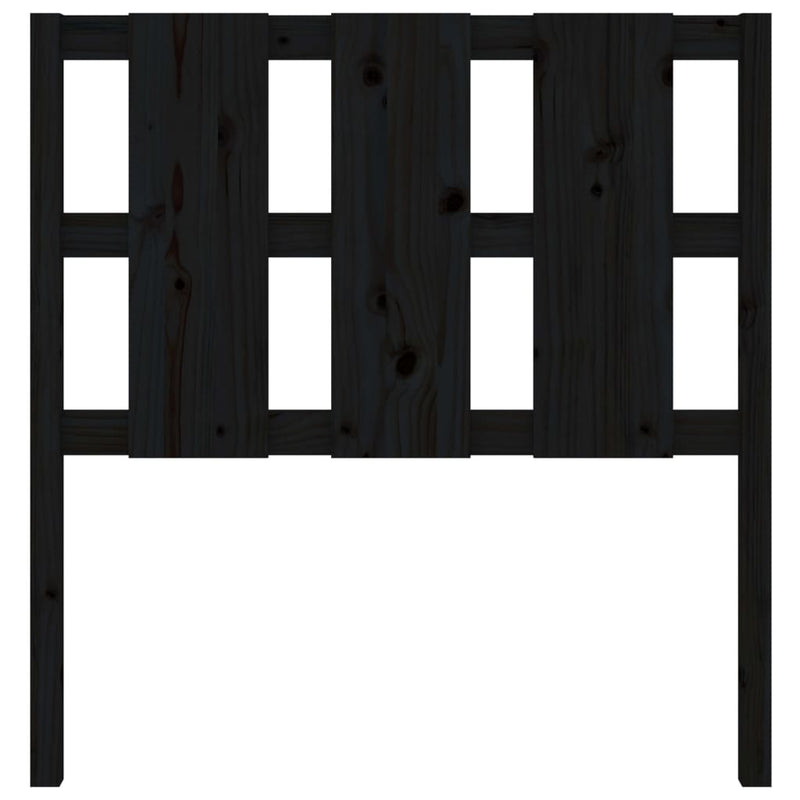 Sengegavl svart 95,5x4x100 cm heltre furu