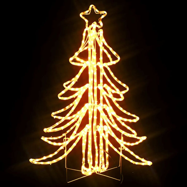 Sammenleggbar LED-juletrefigur varmhvit 87x87x93 cm