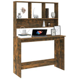 vidaXL Skrivebord med skuffer røkt eik 110x45x157 cm konstruert tre