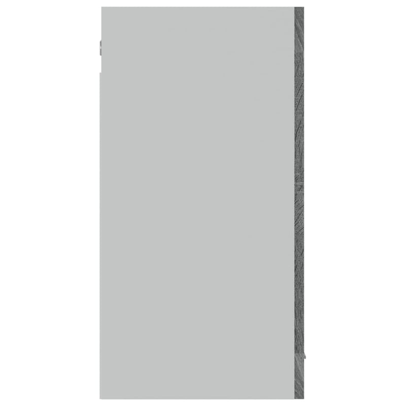 Vegghengt glasskap grå sonoma 80x31x60 cm konstruert tre