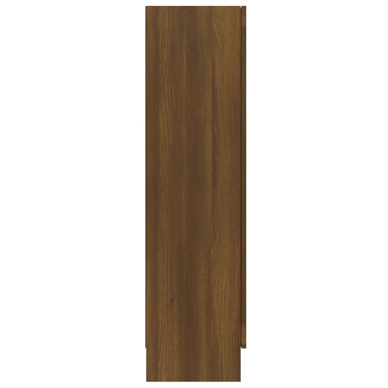 Vitrineskap brun eik 82,5x30,5x115 cm konstruert tre