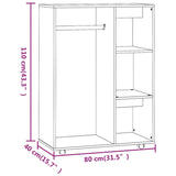 Garderobe røkt eik 80x40x110 cm konstruert tre