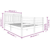 Sengeramme hvit heltre 140x200 cm