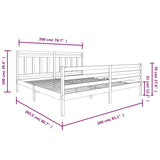 Sengeramme svart heltre 200x200 cm