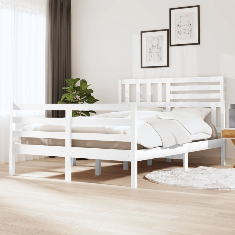 Sengeramme hvit heltre 150x200 cm 5FT King Size