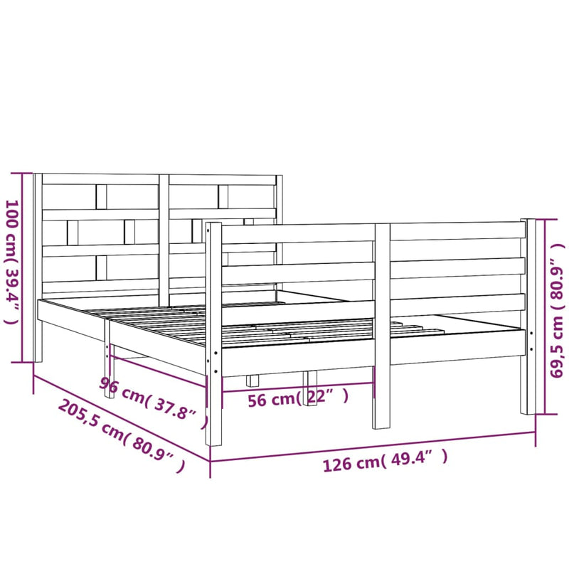 Sengeramme heltre furu 120x200 cm