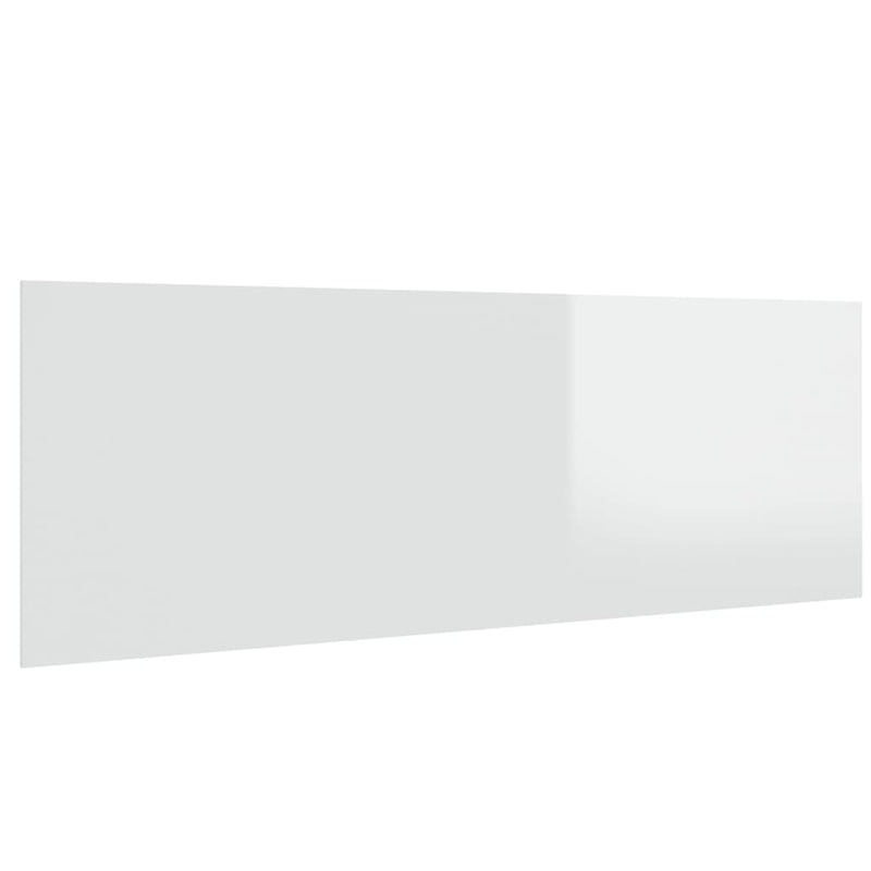 Vegghengt sengegavl høyglans hvit 240x1,5x80 cm konstruert tre