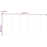 Vegghengt sengegavl høyglans hvit 240x1,5x80 cm konstruert tre