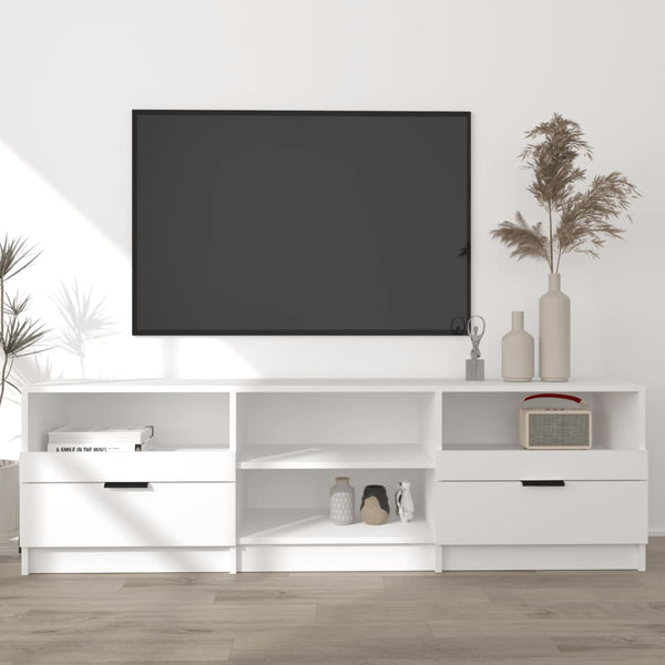 TV-benk hvit 150x33,5x45 cm konstruert tre