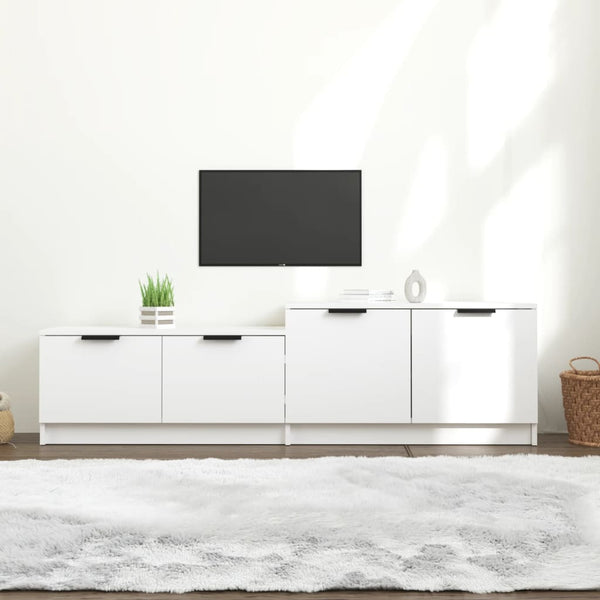 TV-benk hvit 158,5x36x45 cm konstruert tre