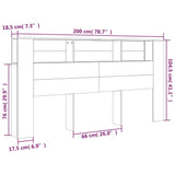 Sengegavlskap hvit 200x18,5x104,5 cm