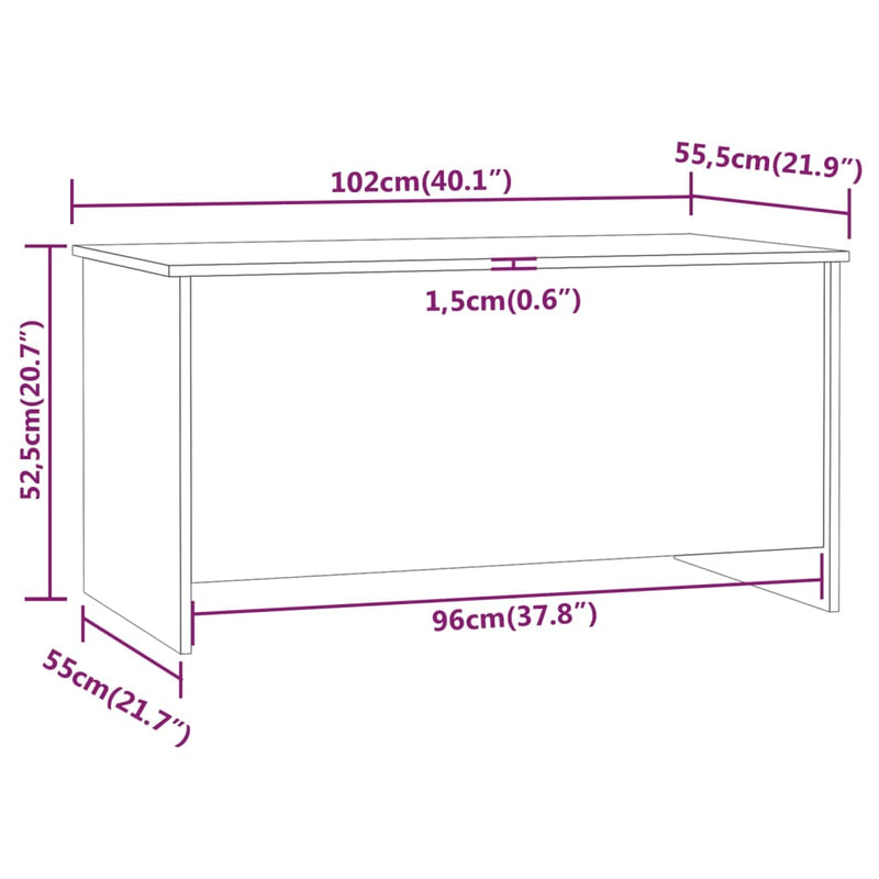 Salongbord sonoma eik 102x55,5x52,5 cm konstruert tre