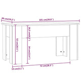 Salongbord høyglans hvit 101x49x52 cm konstruert tre