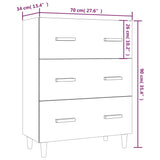 Skjenk svart 70x34x90 cm konstruert tre