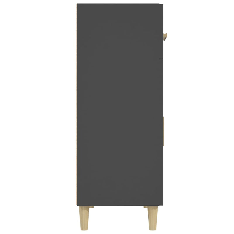 Skjenk svart 69,5x34x89 cm konstruert tre