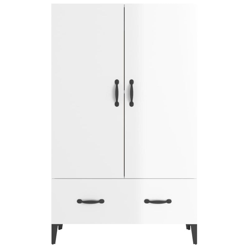 vidaXL Highboard høyglans hvit 70x31x115 cm konstruert tre