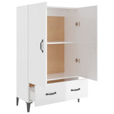 vidaXL Highboard høyglans hvit 70x31x115 cm konstruert tre