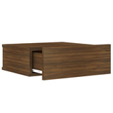 Flytende nattbord brun eik 40x30x15 cm konstruert tre