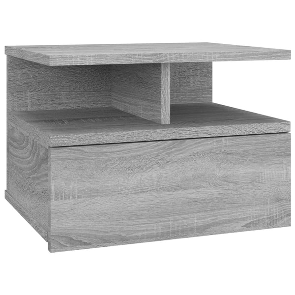 Flytende nattbord grå sonoma 40x31x27 cm konstruert tre