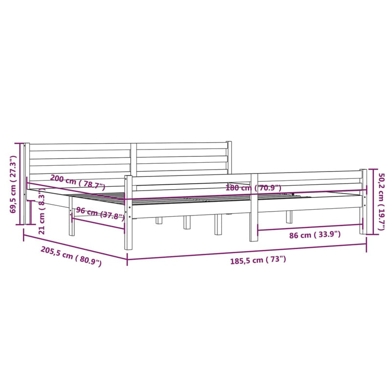 Sengeramme heltre 180x200 cm 6FT Super King