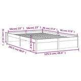 Sengeramme svart heltre 120x200 cm