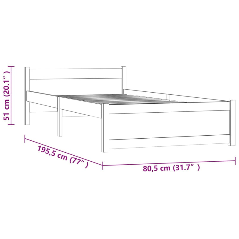 Sengeramme heltre 75x190 cm 2FT6 Small Single