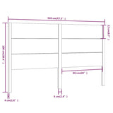 Sengegavl svart 146x4x100 cm heltre furu