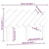 Sengegavl svart 151,5x3x81 cm heltre furu