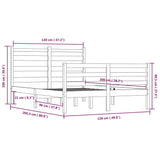 Sengeramme heltre furu 120x200 cm svart