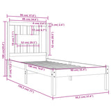 Sengeramme svart heltre 90x190 cm 3FT Single