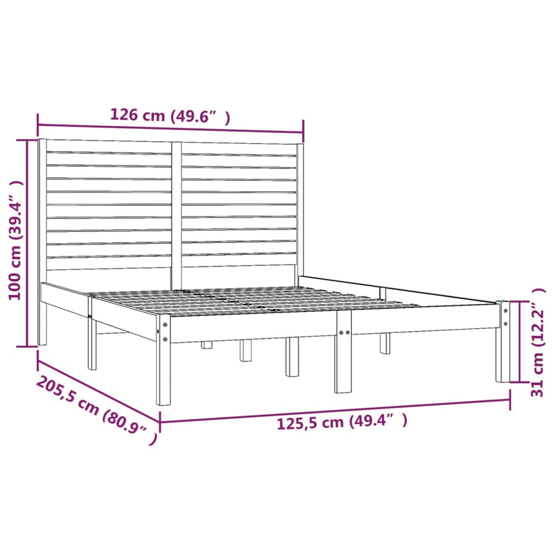 Sengeramme honningbrun heltre120x200 cm