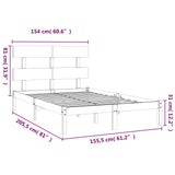 Sengeramme hvit heltre 150x200 cm 5FT King Size