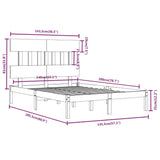 Sengeramme honningbrun heltre 140x200 cm