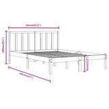 Sengeramme hvit heltre furu 135x190 cm 4FT6 Double