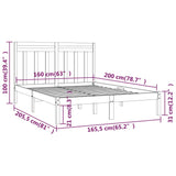 Sengeramme svart heltre160x200 cm