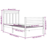 Sengeramme hvit heltre 90x200 cm