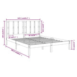 Sengeramme svart heltre furu 160x200 cm