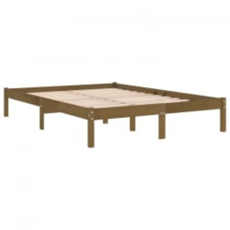 Sengeramme honningbrun heltre 150x200 cm 5FT King Size