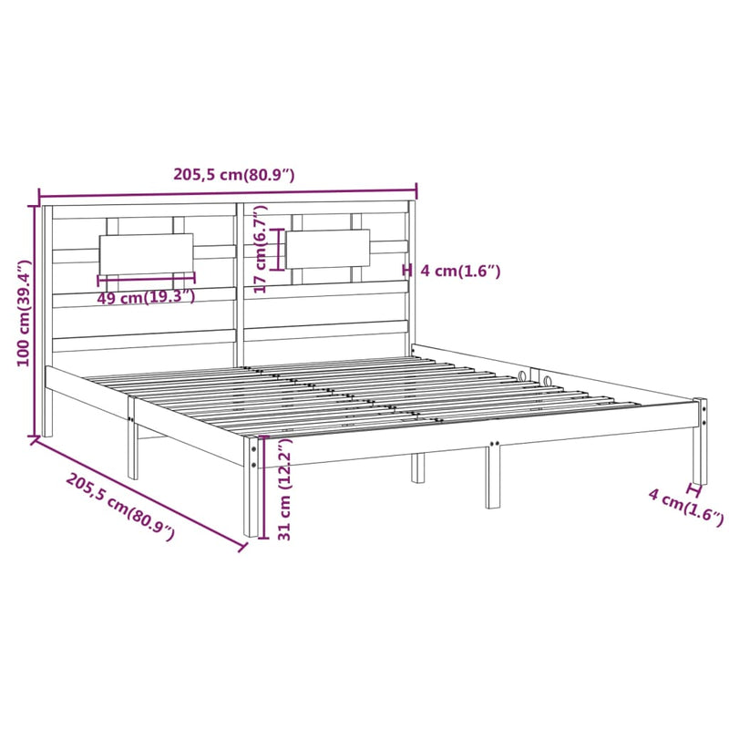 Sengeramme heltre 200x200 cm