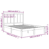 Sengeramme hvit heltre furu 135x190 cm 4FT6 Double