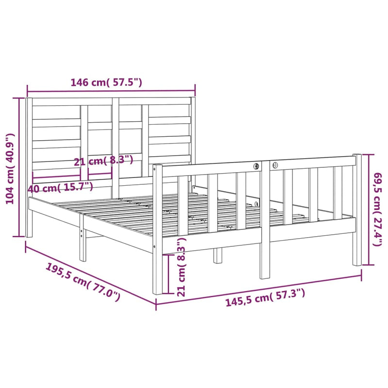 Sengeramme heltre 140x190 cm