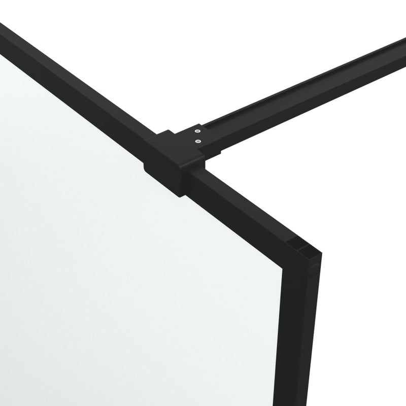 Dusjvegg svart 140x195 cm frostet ESG-glass