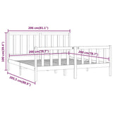 Sengeramme hvit heltre 200x200 cm