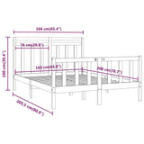 Sengeramme heltre furu 160x200 cm